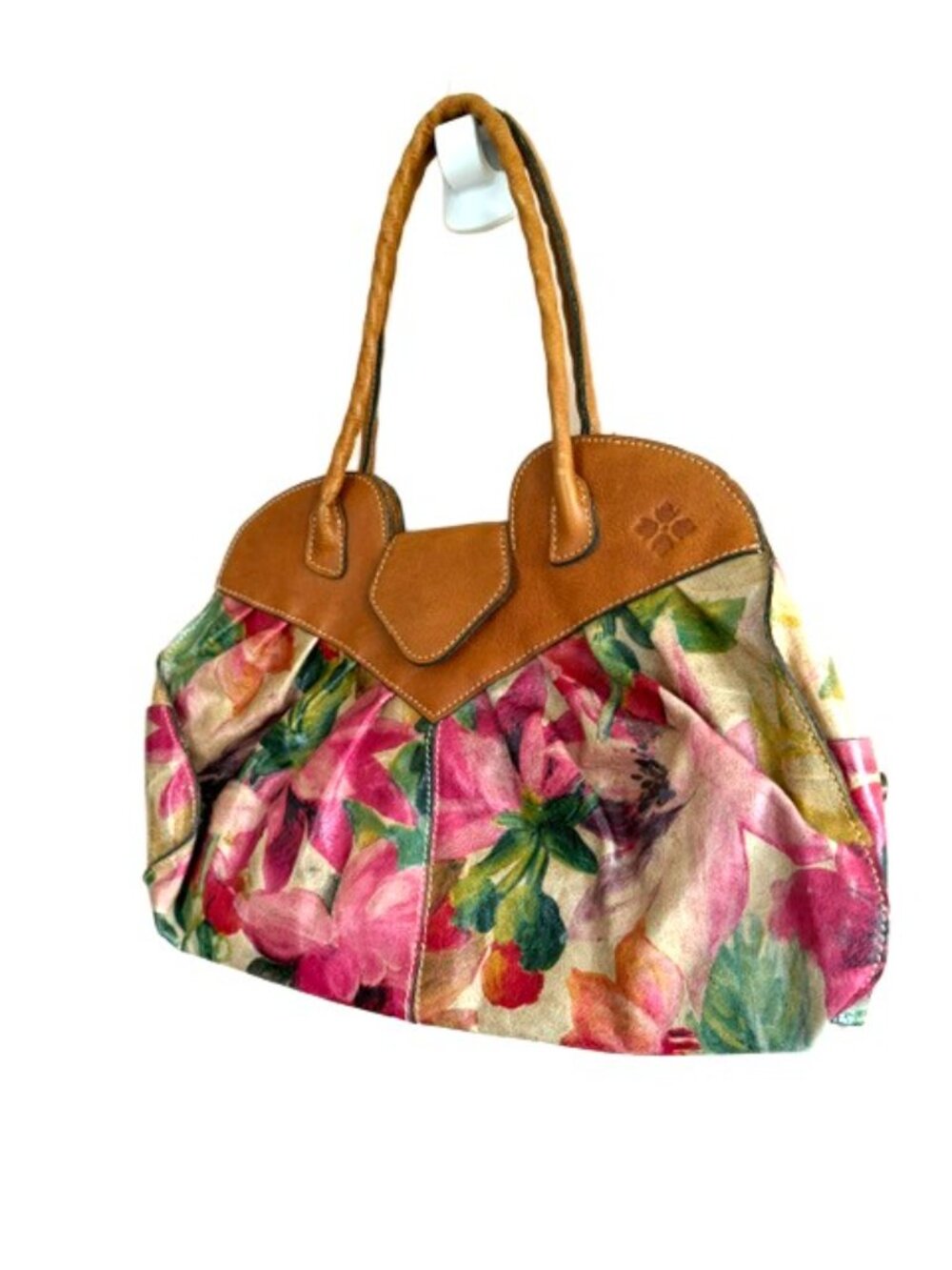 Patricia Nash Italian Leather Floral Satchel Tote Shoulder Bag